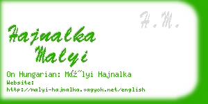 hajnalka malyi business card